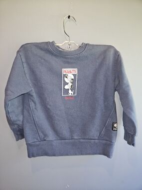 Zara Blue Peanuts Snoopy Graphic Sweatshirt